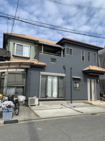 大阪府岸和田市M様邸 屋根 外壁塗装及び防水工事🏠-施工後