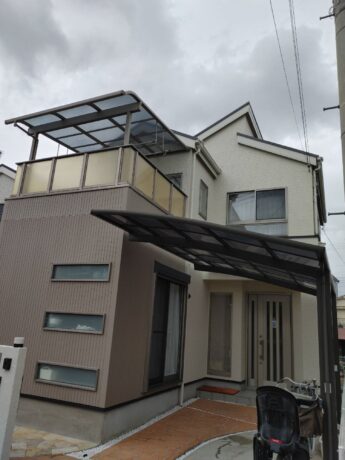 大阪府堺市東区N様邸 屋根 外壁塗装及び防水工事🏠-施工後