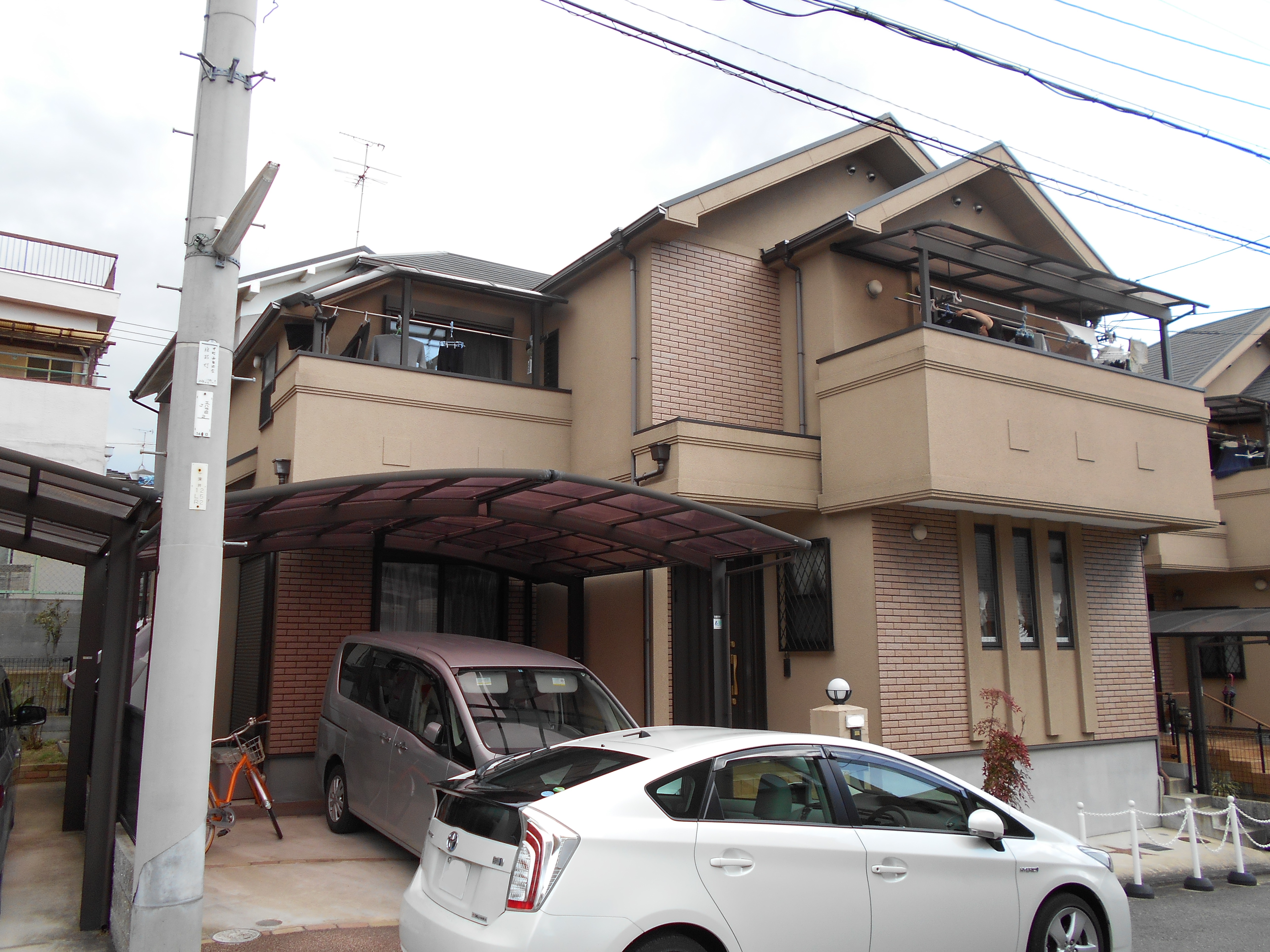 堺市中区H様邸 屋根外壁塗装及び防水工事-施工前