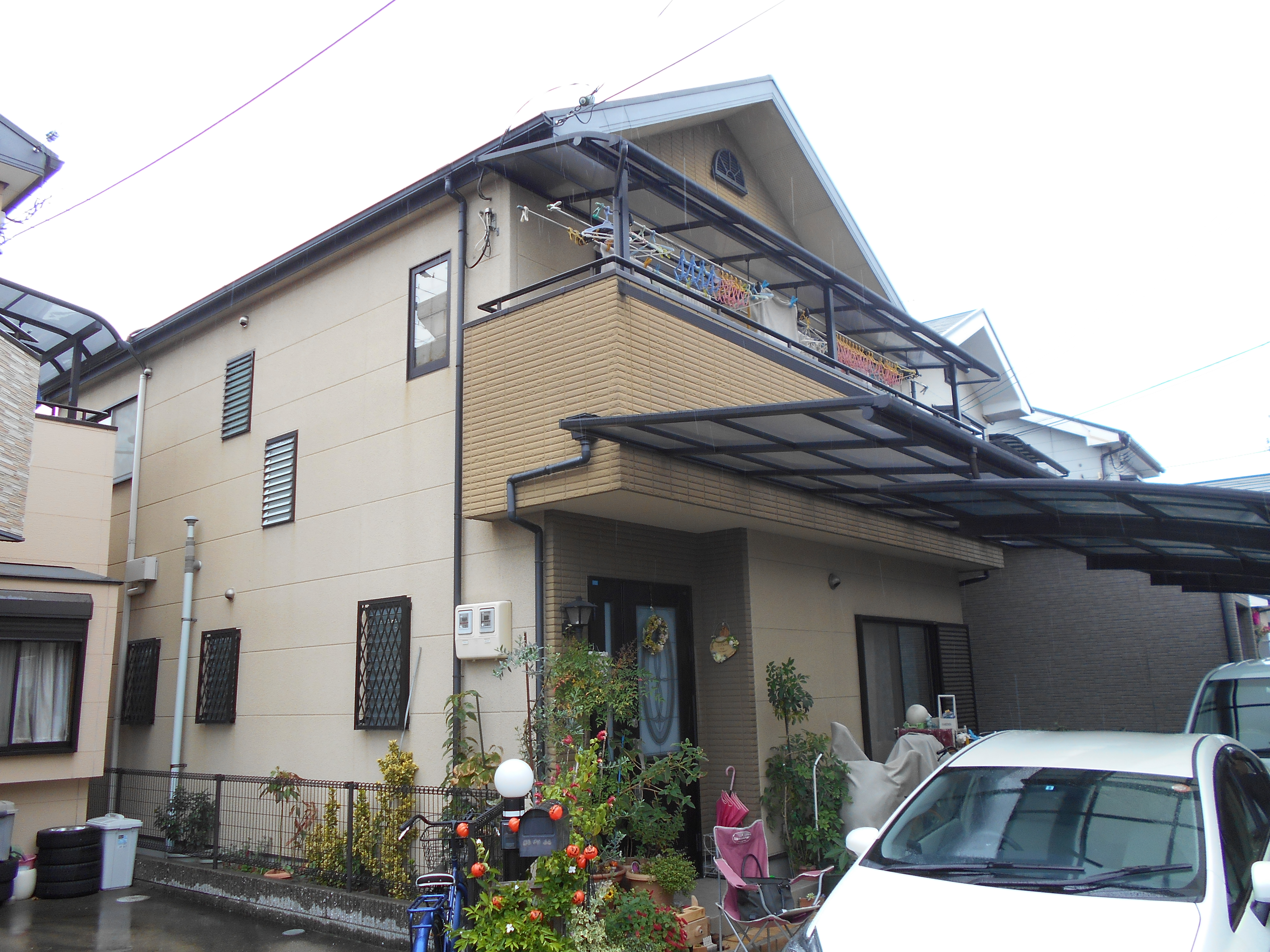 大阪府和泉市H様邸 屋根外壁塗装及び防水工事-施工前