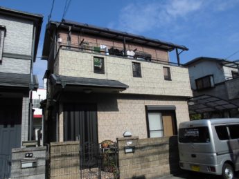 大阪府堺市西区T様邸 屋根 外壁塗装及び防水工事-施工前