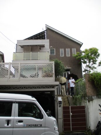 大阪府堺市南区S様邸 屋根 外壁塗装工事及び防水工事-施工前