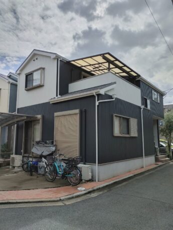 大阪府堺市東区U様邸 屋根 外壁塗装及び防水工事🏠-施工後