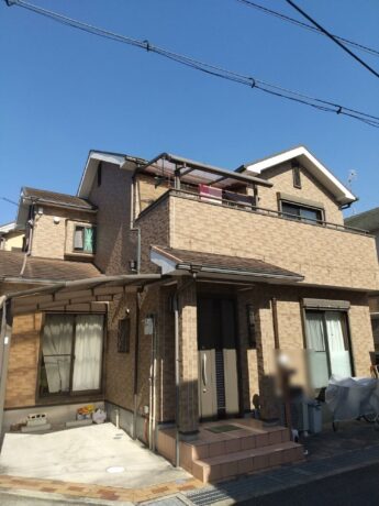大阪府和泉市Y様邸 屋根 外壁塗装及び防水工事🏠-施工前